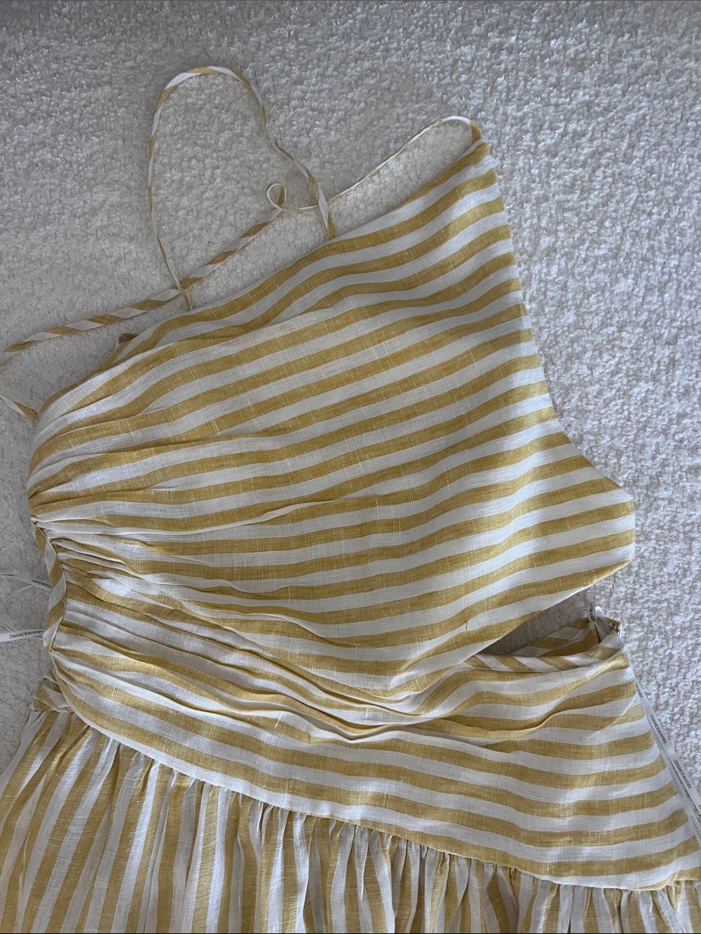 Zimmermann Yellow and White Striped Backless Maxi Dress - Picture 3 of 6